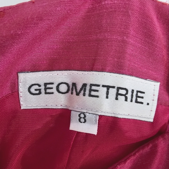 Geometrie Pink dress with Tan Embroidered flowers (Size 8) - Picture 3 of 3